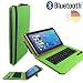 Produktbild NEW | Bluetooth QWERTZ Tastatur für Samsung Galaxy Tab S2 9.7 LTE (SM T-819) Schutz Hülle Etui mit Standfunktion - 10.1 Zoll Grün Bluetooth