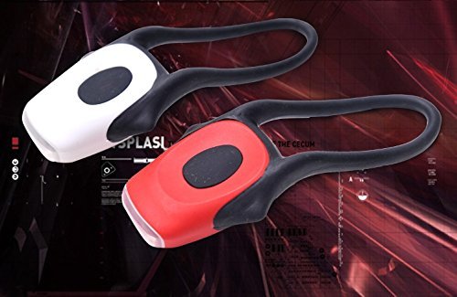 LED Fahrrad-Licht Set Abnehmbar Silikon Rad-Beleuchtung Lampe Leuchte Front- und Rücklicht für Kinder & Erwachsene (Weiß+Rot, je 1 Stück) - 3