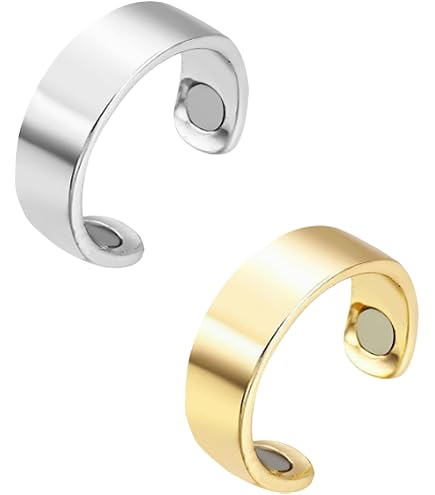 Vicmag 2 anelli magnetici in rame per donne e uomini, anelli