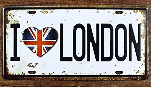 Easybuyerz VINTAGE WALL PLAQUE I LOVE LONDON METAL TIN SIGN KITCHEN LOUNGE PLAQUE SIZE 15X30 CM