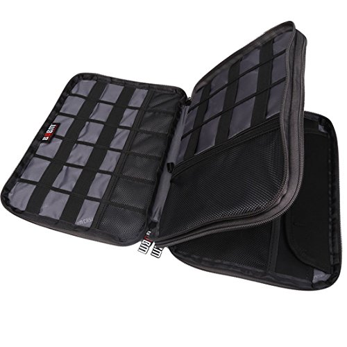 BUBM Elektronische Tasche für Reise mit Doppelschicht behilfliches Werkzeug für Handy, iPad und Tablet (bis 10,1 Zoll) mit Griff, Groß, Schwarz - 4