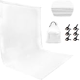 RTUIY White Backdrop 1.8×2.8m Photo Backdrop, Thicken White Cloth Backdrop, Foldable Washable Polyester Rollup Cloth Photo Ba