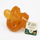 GR&Uuml;NSPECHT Natural Rubber Pacifier, BPA-Free, Dye-Free, Jaw-Shaped Suction Cup, Soft Shield, Size 1: 0-6 Months (670-V1), Bro