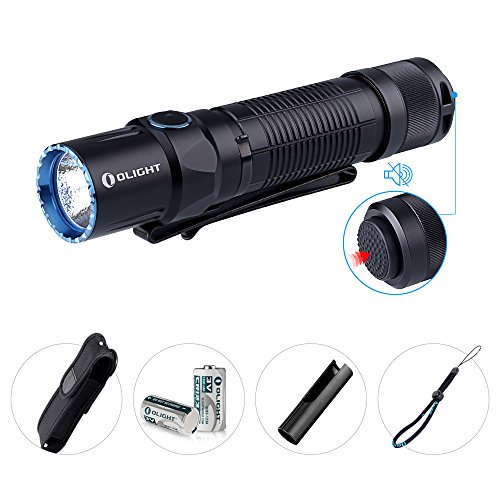 OLIGHT M2T WARRIOR, Lampe de Poche Tactique Militaire à Double Interrupteur, Max. 1200 lumens (avec 1*18650 batterie) / 900 lumens (avec 2*CR123A)