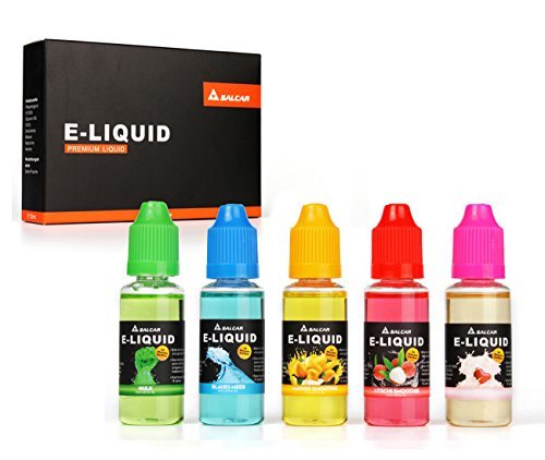 Salcar® 5x20ml Set de colores de Premium E-Líquido para cigarrillos electrónicos, e-shisha, altamente recomendable (batido de mango, batido de lichi, mar azul, hulk, miel) 0,0mg nicotina