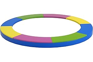 SPORTNOW Copertura Tappeto Elastico Ø244/305/366x30 cm Pieghevole e Portatile, Protezione Trampolino da Giardino in Plastica, PE e Schiuma EPE, Multicolore