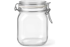 isigno Tarro de Cristal Hermético 1L con Tapa y Cierre Metálico Bote de Vidrio para Almacenamiento de Alimentos Sin BPA Apto para Lavavajillas Multiusos para Cocina