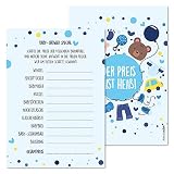 15 Spiel-Karten zur Baby-Party I dv_161 I DIN A6 I Set Baby-Party blau Junge Boy Invitations Spiele Quiz Preise schätzen
