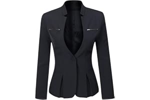 YYNUDA Blazer Femme Elegant Fit Veste de Costume avec Un Bouton pour Femme