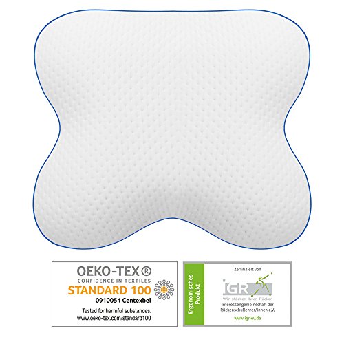 sofi Seitenkippschläfer Kissen | orthopädisches & ergonomisches Nackenstützkissen | mit druckausgleichendem viscoelastischem Gelschaum | Thermoregulierender Bezug | Nackenkissen 56 x 48 x 14 cm - 4