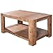 Produktbild Massiver Couchtisch MONTREAL 100cm gebürstete Akazie in Patina Teakbraun Finish mit Ablage
