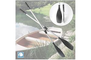 MiDMarine Pair of long 5.5ft / 6ft heavy duty Aluminium Oars, Sturdy single piece continous shaft, with collar and soft grips