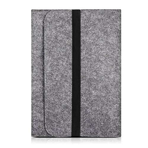kwmobile Laptoptasche Filz Sleeve für 12,5″ 13″ 13,3″ Laptop / Ultrabook – Notebook Tasche Schutzhülle Laptop Case Hülle in Grau mit Innentaschen Innenmaße: ca. 34,5 x 26 cm - 5