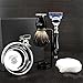 Produktbild Schwarz Rasierset Geschenk für Männer (Gillette Fusion Razor, Pinsel, Schüssel, Stand)