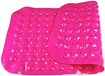Anlass Anti-Slip-Resistant Bath Mat Anti Slip Suction Bath Mat for Tub &amp; Shower Bathroom Safety Solid Red