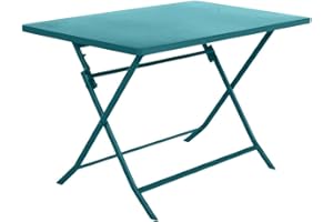 Hespéride - Mesa de jardín Rectangular Plegable Greensboro Azul Pato - 4 plazas