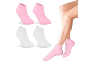 Radsocken 2 Pairs Silicone Moisturizing Socks, Anti Slip Moisturising Socks Women Foot Spa Pedicure Silicone Socks for Women, Foot Spa Gel Silicone Socks for Dry Cracked Feet Foot Care