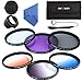 Price comparison product image K&F Concept 55mm Slim Lens Filter Kit Set Accessory UV CPL Circular Polarizing FLD+Graduated Orange Blue Grey+Lens Hood Cap+Cleaning Cloth for Sony A37 A55 A57 A65 A77 A100