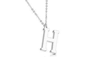 Bungsa Damen-Kette BUCHSTABEN A-Z in Silber oder Rosegold - Alphabet Halskette mit Anhänger - aus Edelstahl - Halschmuck für Damen, Kinder & Herren - A B C D E F G H I J K L M N O P R S T U V W Z