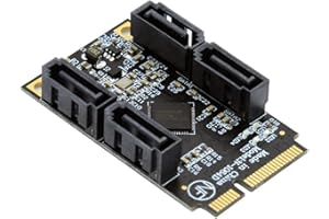 NFHK Mini PCI-E PCI Express zu SATA 3.0 Vier Ports Adapter Konverter 6Gbps Festplattenerweiterungskarte für SSD