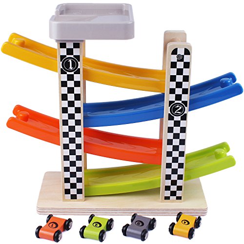 Wooden Big Ramp Race Car, Track Parking Garage Set, Learning & Activity Playset with Assorted 4 Small Wood Racers, Cars for 2, 3, 4, 5 Year Old and UpBoys, Girls, Kids, Toddlers - iPlay, iLearn reviews Wooden Big Ramp Race Car, Track Parking Garage Set, Learning & Activity Playset with Assorted 4 Small Wood Racers, Cars for 2, 3, 4, 5 Year Old and UpBoys, Girls, Kids, Toddlers - iPlay, iLearn