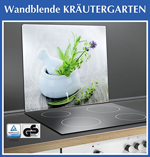 WENKO 2552420500 Herdabdeckplatte Universal Kräutergarten – 2er Set, für alle Herdarten, Gehärtetes Glas, 30 x 1.8-4.5 x 52 cm, Mehrfarbig - 6