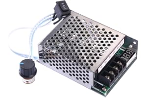 DollaTek 10V-55V 12V 24V 36V 40A DC Controlador de Velocidad del Motor Interruptor de Perilla Ajustable hacia atrás hacia atrás Plus Controlador de Control con Pantalla Digital