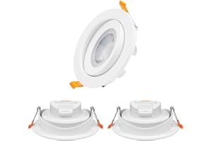 ENUOTEK Luces Plafones Focos Downlight LED Empotrables en Techo LED 12W Orientables Regulable Luz Calida y Fria 1100Lm Agujero de Techo Diámetro 120-130MM Angulo de Luz 40° Lot de 3