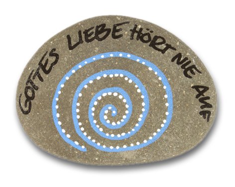 Glaubens Momente – Serie 1, Motiv 06 „Gottes Liebe hört nie auf“ Handbemalter Naturstein „Unikat“ von The Art of Stone“ - 3