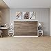 Produktbild SMARTBett Schrankbett120x200 Horizontal Weiß/Nußbaum ohne Matratze
