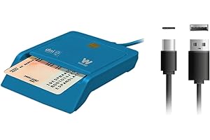 Woxter Lector DNI Electrónico con Conexión Tipo C - DNI Electrónico Inteligente, DNI 3.0 y 4.0, Tipo C, Compatible con PC y Mac, Incluye Adaptador Tipo C a USB A