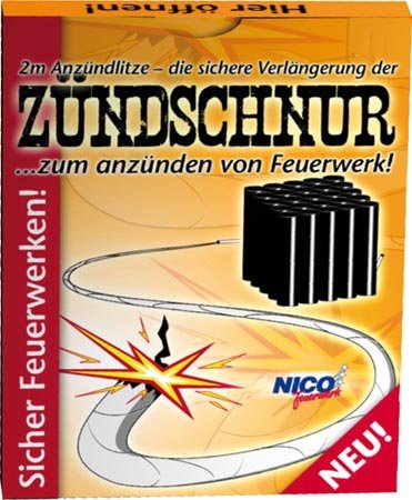 Anzündlitzen - 2 m - gelb - 18 - 28 sek.