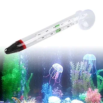Sage Square Accurate Submersible Glass Thermometer With Suction Cup for Fish Tank & Aquarium / REPTILE / Fish / Terrarium/ Snake / Python / Lizard / Gecko / Iguana / Turtle / Scorpion / Frog (Celsius)