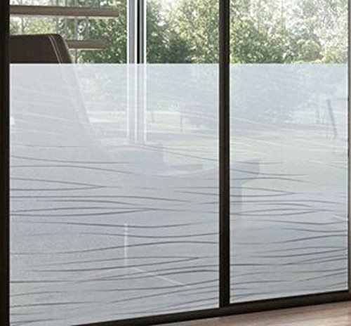 LINEA FIX Fensterfolie Sichtschutz - Des. Garbi Streifen - 92cm hoch - Glasdekorfolie statische Dekorfolie Meterware - Milchglasfolie