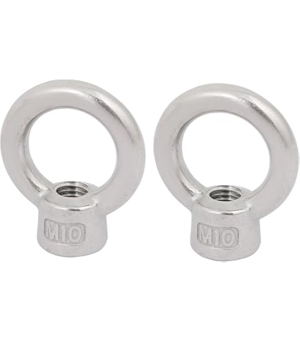 Uxcell M8 Lifting Eye Nut – 304 Stainless Steel, Female Thread, Round Ring, 10-Pack For Rope Fittings & Industrial Lifting