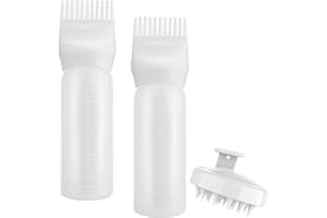 Gezimetie Wurzelkamm-Applikator-Flasche mit Kopfhaut-Massagegerät, Bürstenkamm, 3 Stück, Haarfärbemittel und Kopfhautbehandlungswerkzeuge (weiß)