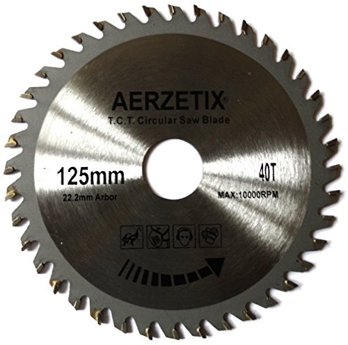 Aerzetix - Scheibe Kreissägeblätter Sägeblatt für Holz 125x22,2 T40 40 Zähne
