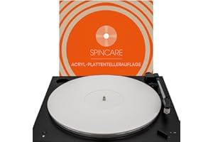 Weiße Acryl-Slipmat für Plattenspieler | SPINCARE Premium 4mm Plattentellerauflage | 12" Antistatische Vinyl Matte | Verbessert Klang beim Schallplatten-Abspielen | Hochwertige Slipmat