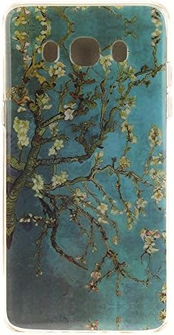 Samsung Galaxy J7 J710 Case, MCHSHOP Ultra Slim TPU Soft Silicone Rubber Skin Protective Back Case for Samsung Galaxy J7 J710 - 1 PC Free Stylus Touch Pen (Apricot Blossom Tree)