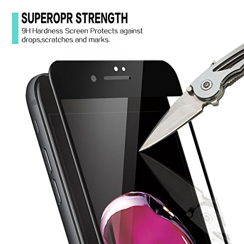 Boriyuan Iphone 7 Plus Full Displayschutzfolie Panzerglas Panzer Folie HD Ultra-klar glasfolie Vollschutz Front Glas Scheibe für iPhone 7 Plus 5.5 Zoll Schwarz - 5