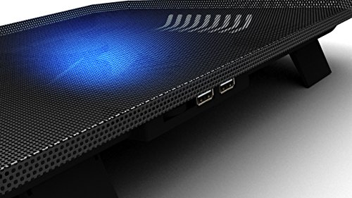 LS Premium Notebook Kühler LS-S200 | Laptop Cooling Pad Ständer| 1x Lüfter / 140mm Fan | mit 2 x USB HUB und blaue LED | 10″-15″ Zoll - 3