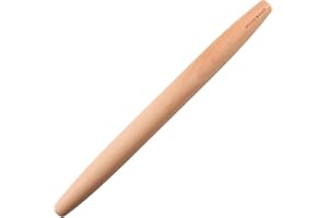 Muso Wood Wałek do pieczenia nieprzywierający, drewniany, francuski wałek do ciasta, 40 cm, drewniany wałek do kremówki, ciastek, ciasta, ciasta (drewno bukowe)