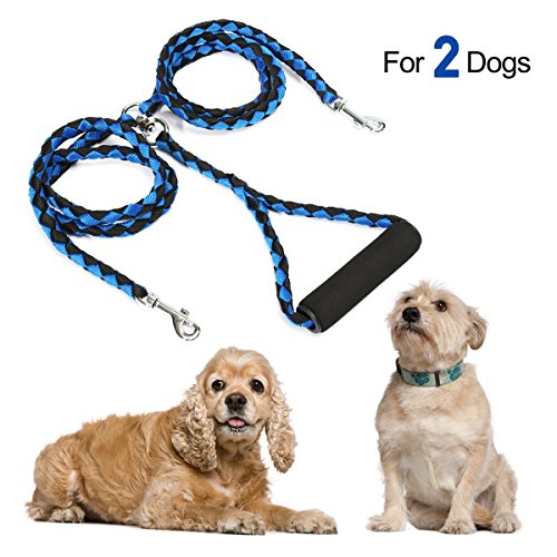 Dog-Leash-2-Dogs-Focuspet-Double-Dog-Leash-46-Foot-2-Way-No-Tangle-Coupler-Double-Pet-Dog-Lead-Leash-Twin-Large-Medium-Small-Dogs-Blue-and-Black