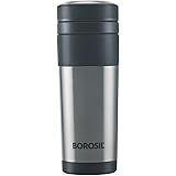 Borosil Vacuum Insulated Hydra Travelmate Tea & Coffee Stainless Steel Travel Mug - Spill Proof - hot and Cold