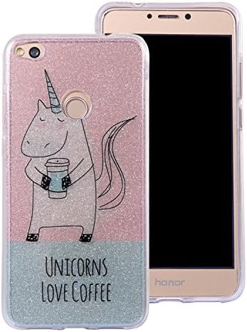 Huawei P8 lite 2017 Bling Case, Huawei P8 lite 2017 Cover, BONROY® Ultra-Thin Soft Gel TPU Silicone Case For Huawei P8 lite 2017, Luxury Glitter Sparkle Perfect Fit Slim Sturdy Bumper Scratch Resist Protective Clear Cute Creative Pattern Case Cover for Huawei P8 lite 2017 - Unicorn