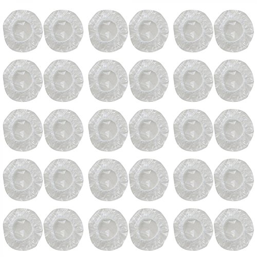 50 Pair of Plastic Disposable Ear Covers Transparent Waterproof Elastic Protection Shower Hair Treatment Ear Cover Cap Earmuffs