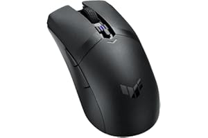 ASUS TUF Gaming M4 Wireless Gaming Mouse, dual wireless modes - Bluetooth/RF 2.4 GHz, 12,000 DPI Optical Sensor, 6 Programmable Buttons, PBT top cover with ASUS Antibacterial Guard, Black