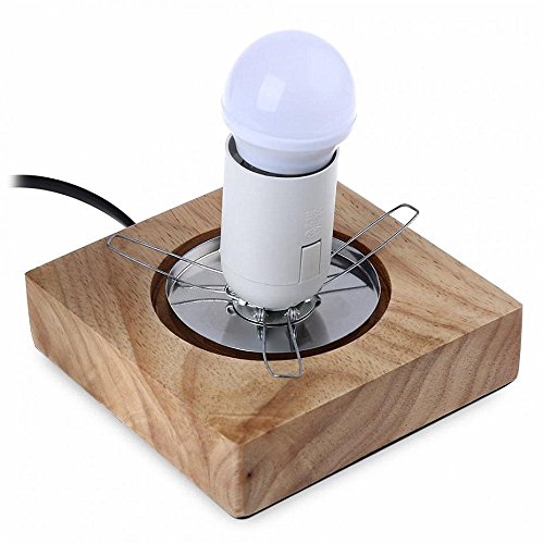 icase4u® Moderne Einfachheit Holz Nachttischlampen Table Lamp Tischlampe Decorative Lamp Schreibtischlampe (A) - 5