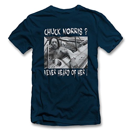 shirtground Chuck Norris Never Heard of Her T-Shirt Dunkelblau-Navy S