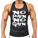 Mens MMA GYM BODYBUILDING MOTIVATION VEST BEST WORKOUT CLOTHING TRAINING TOP (Black, Large)